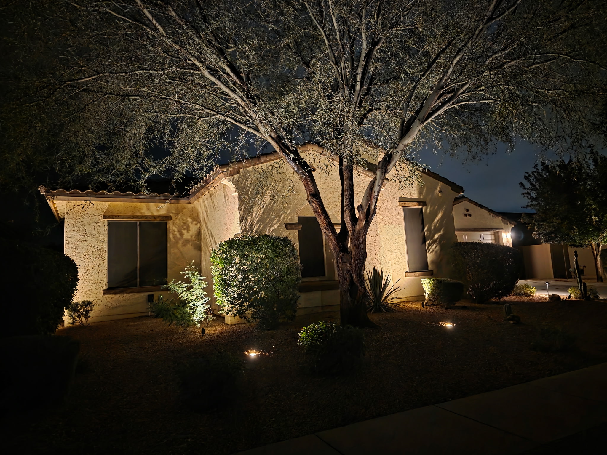 Professional well planned low voltage landscape accent lighting installation in Tramonto Thumbnail